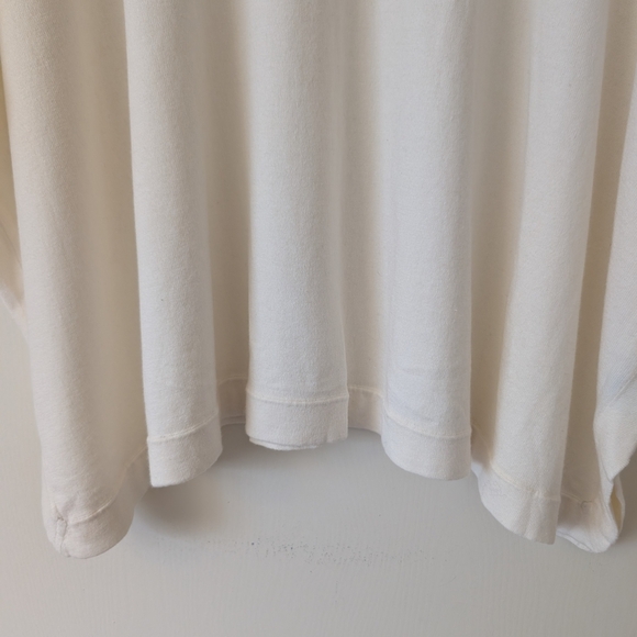 J. McLaughlin Womens OS White Poncho Sweater Coastal Beach Cottagecore Bohemian - Picture 2 of 7